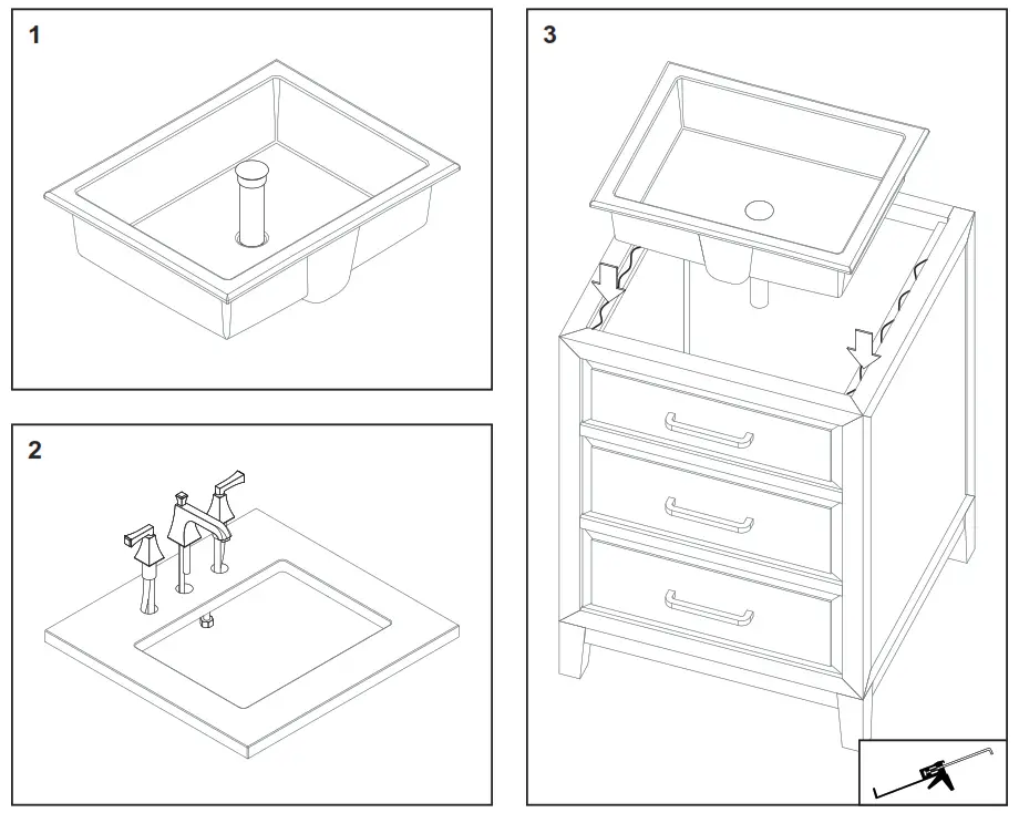 robern CB TA24UCO 8CS1 Craft Series Engineered Stone Top - TOOLS NEEDED2