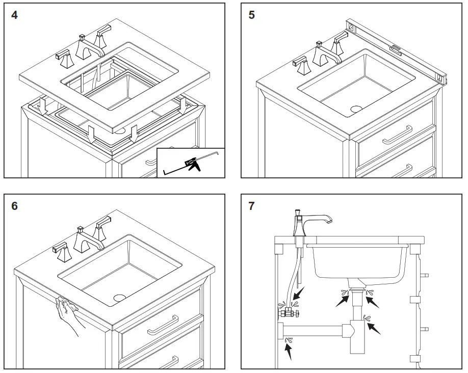 robern CB TA24UCO 8CS1 Craft Series Engineered Stone Top - TOOLS NEEDED3