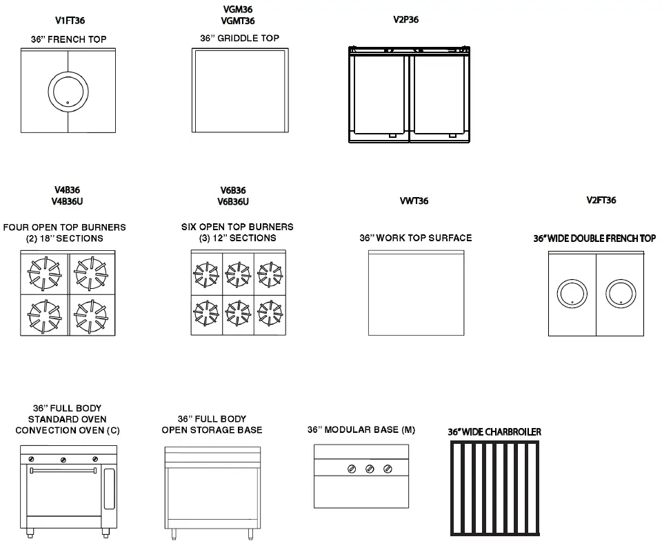 VULCAN-V4B24B-Natural-Gas-4-Burner-24-Heavy-Duty-Range-fig-1
