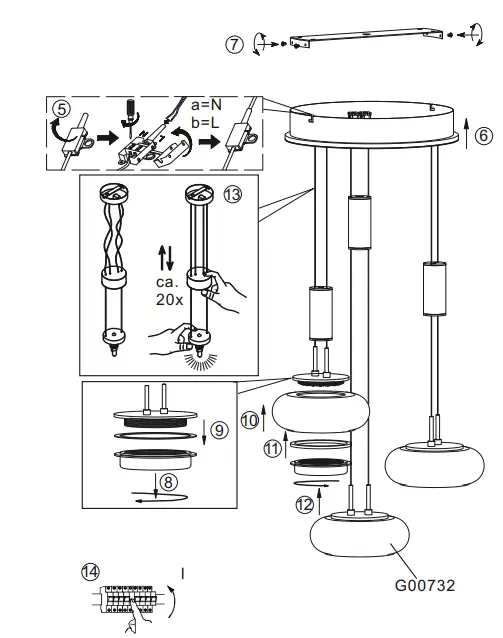 Paul-Neuhaus-Q-ETIENNE-LED-pendant-light,-matt-brass,-Smart-Home-FIG4
