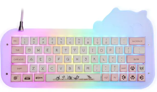 EPOMAKER-Mini-Cat-69-Acrylic-RGB-Wired-Mechanical-Gaming-DIY-Keyboard-Kit-product-image