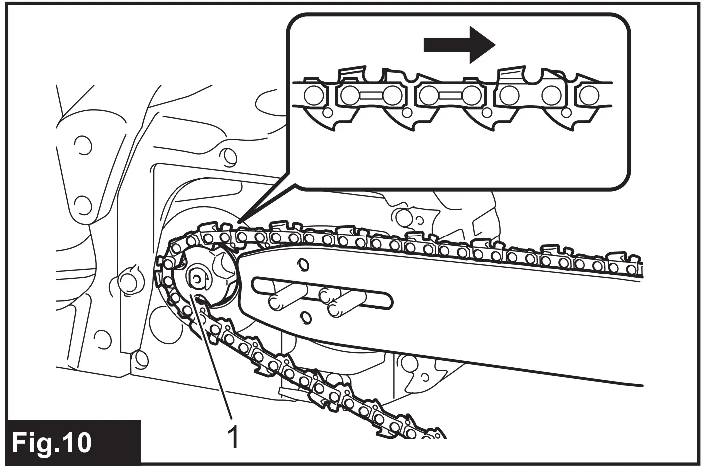 Install the saw chain