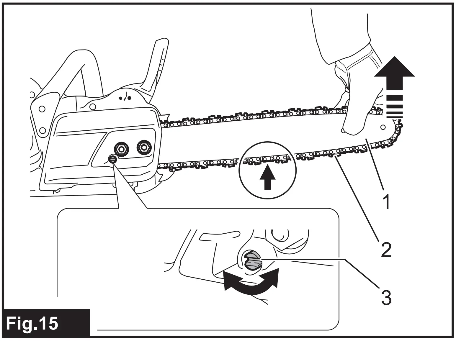 Adjusting saw chain tension