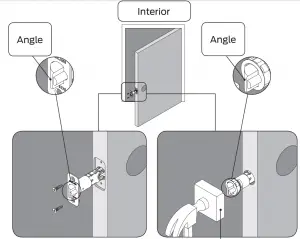 Install Latch Make sure latch angle faces door jamb