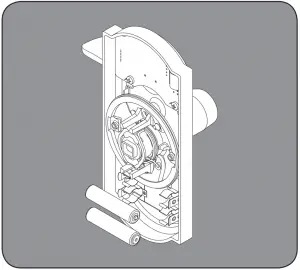 Install AAA batteries into Alarm Interior