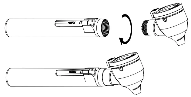 kaWe 141323 Eurolight Otoscope - head onto the handle