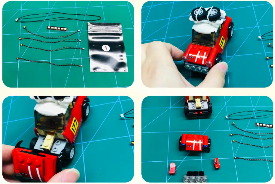 GAME OF BRICKS 75894 Light Kit for 1967 Mini Cooper S Rally and 2018 MINI John Cooper Works Buggy - Step 2 (Bag 1)