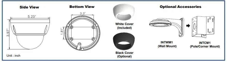 speco-technologies -HT5940TM-Intense-IR-Dome-Camera-Wall-Ceiling-Mount-FIG-1