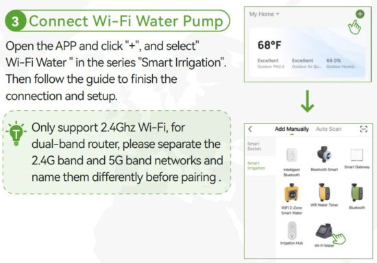 FIG 3 Connect Wi-Fi Water Pump