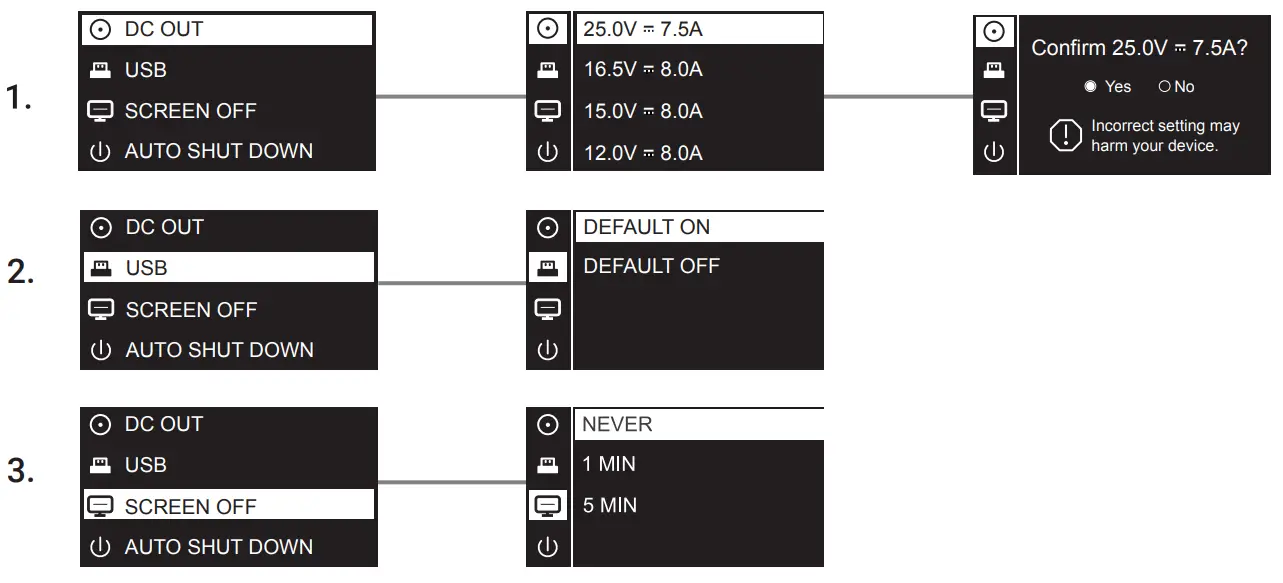 omnicharge Omni Ultimate - SCREEN OFF TIMER