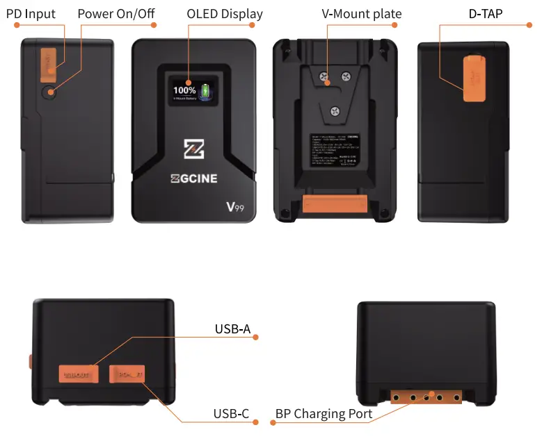 ZGCINE ZG V99 V Mount Battery-