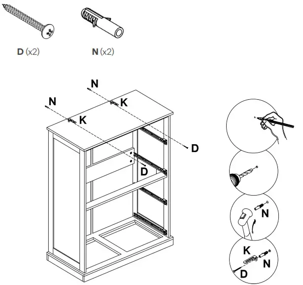 SHANGRI LA SLHAMPTCDWA SLHAMPTCDBA Hampton Chest of Drawers - ASSEMBLY 15