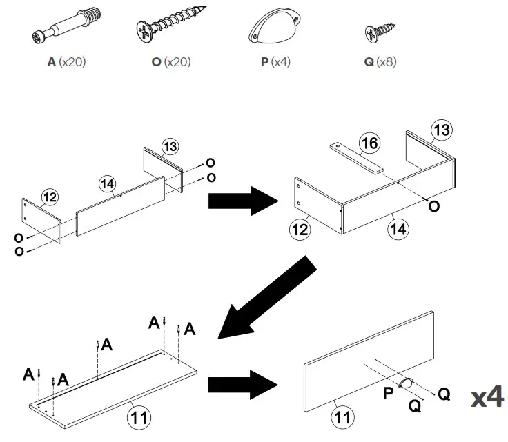 SHANGRI LA SLHAMPTCDWA SLHAMPTCDBA Hampton Chest of Drawers - ASSEMBLY 16