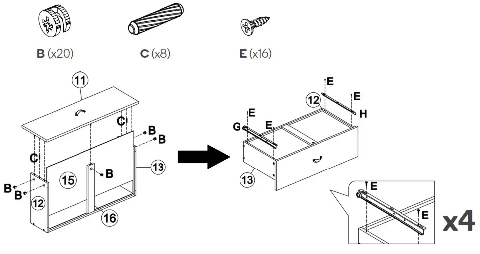 SHANGRI LA SLHAMPTCDWA SLHAMPTCDBA Hampton Chest of Drawers - ASSEMBLY 17