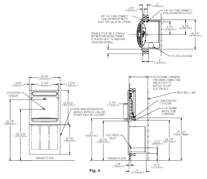 ELKAY LZWSM8 Series ezH2O In Wall Bottle Filling Station - 3