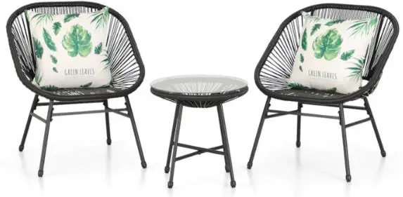 PHI VILLA-PV-431-3-Piece-Patio-Conversation-Set-Handwoven-Rattan-Wicker-Chairs-product