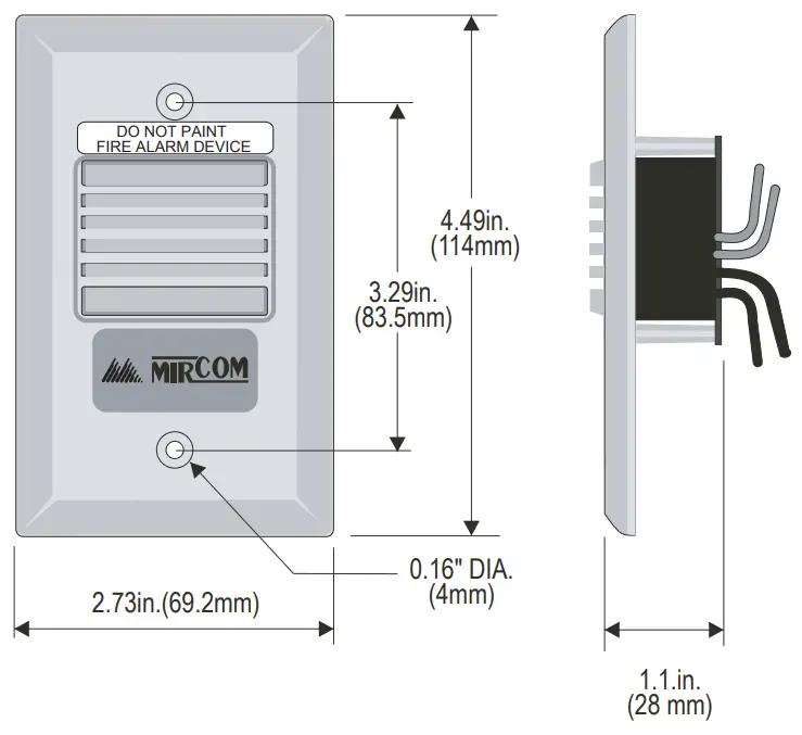 Mircom M H -2 5 R Mini Horn Remote Signaling Device - fig 3