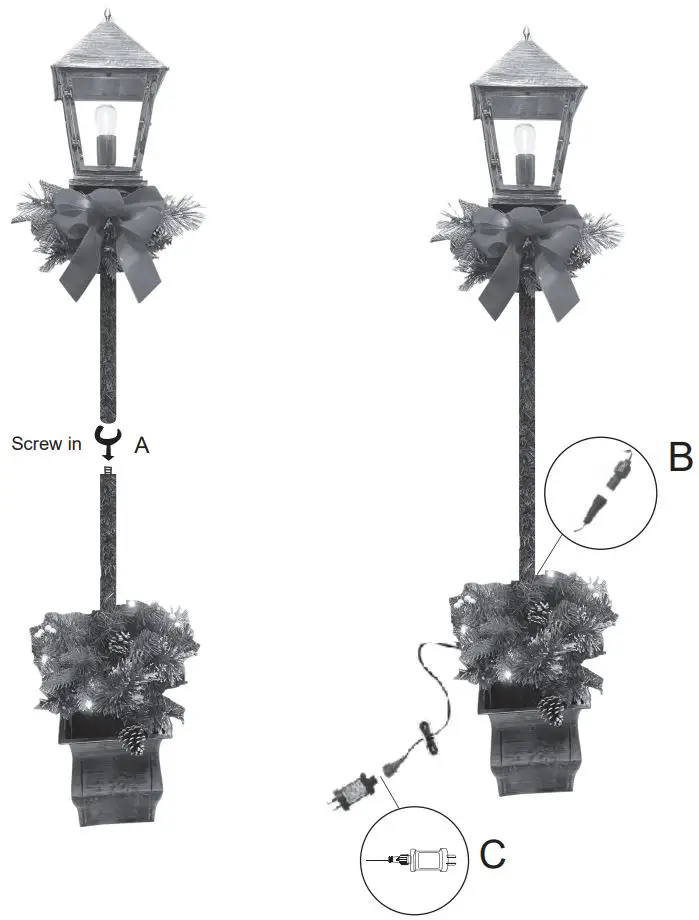 anko-43199372-Low-Voltage-Christmas-Lamp-Post-FIG 1
