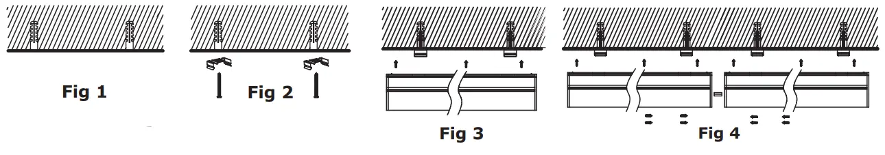 V-TAC T5 Intergrated Fitting -MOUNTING INSTALLATION DIAGRAM
