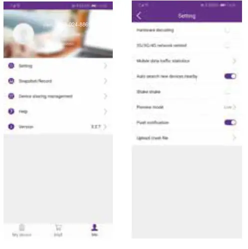 xmarto IP Camera - APP Overall Settings