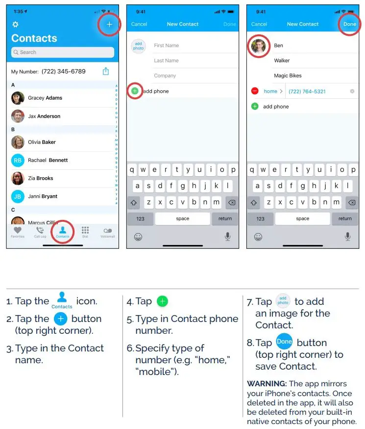ClearCaptions Mobile App User Guide - Adding Contacts