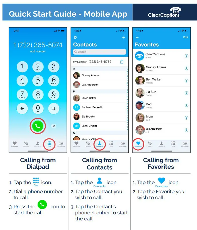 ClearCaptions Mobile App User Guide