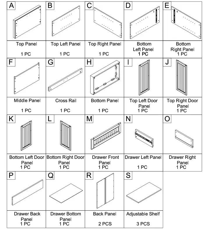 CROSLEY Pantry CF3114 - Part List