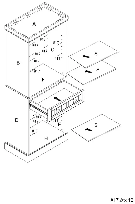 CROSLEY Pantry CF3114 - Place shelf holders Part 17