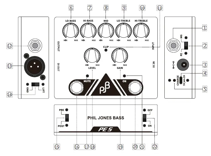 PJB PE-5 Bass EQ Pre AMP and DI 2