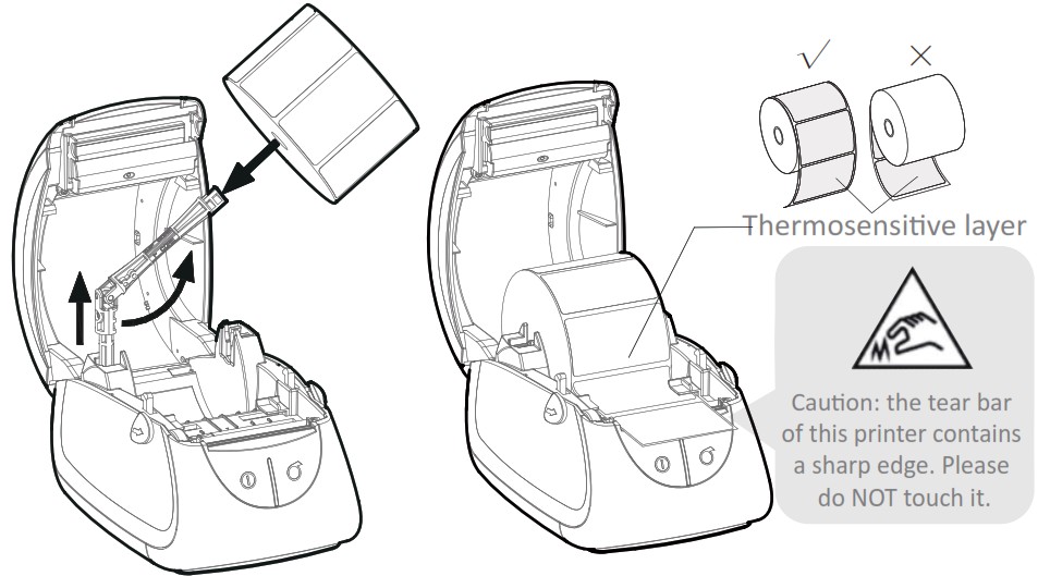iDPRT SP310 Thermal Label and Receipt Printer - Paper Loading 2