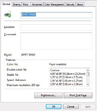 iDPRT SP310 Thermal Label and Receipt Printer - Printing Preferences 15