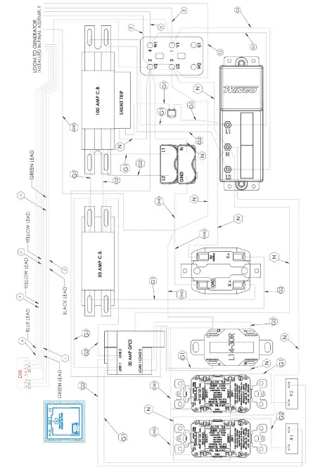 WINCO GENERATOR WL22000VE-B Generator- RECEPTACLE WIRING DIAGRAM 2