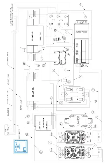WINCO GENERATOR WL22000VE-B Generator- RECEPTACLE WIRING DIAGRAM