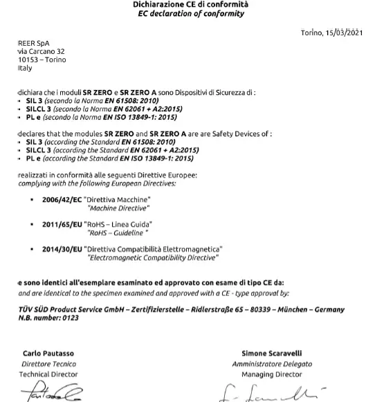 REER SR Zero A Safely Relay Module fig 10