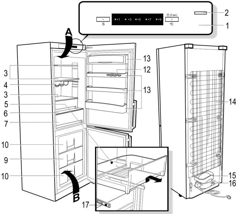 SNAIGE RF53NG Upright Freezer - BASIC PARTS