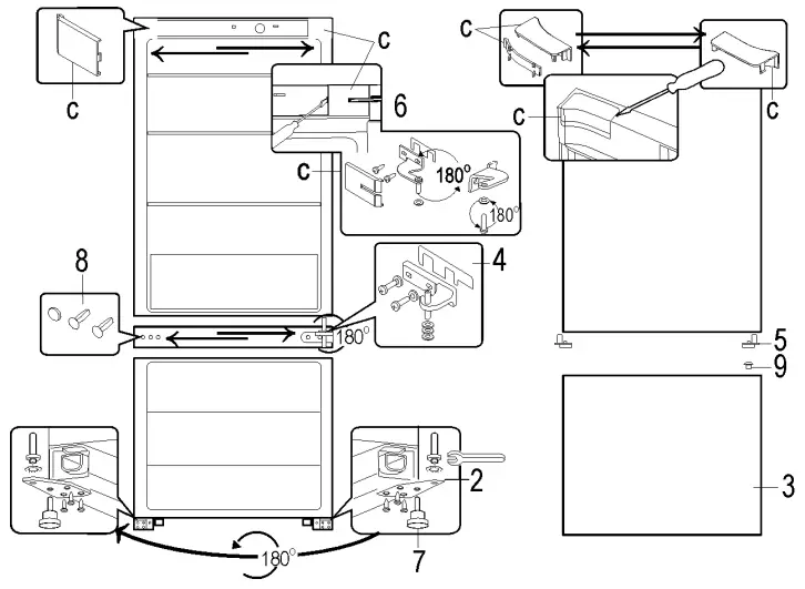 SNAIGE RF53NG Upright Freezer - OPENING DIRECTION