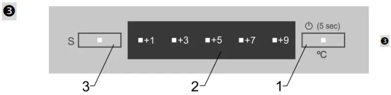SNAIGE RF53NG Upright Freezer - Temperature adjustment button