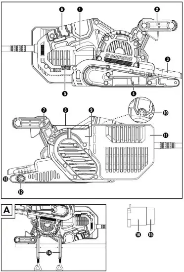 PARKSIDE PBSD 600 A1 Belt Sander - figure 1
