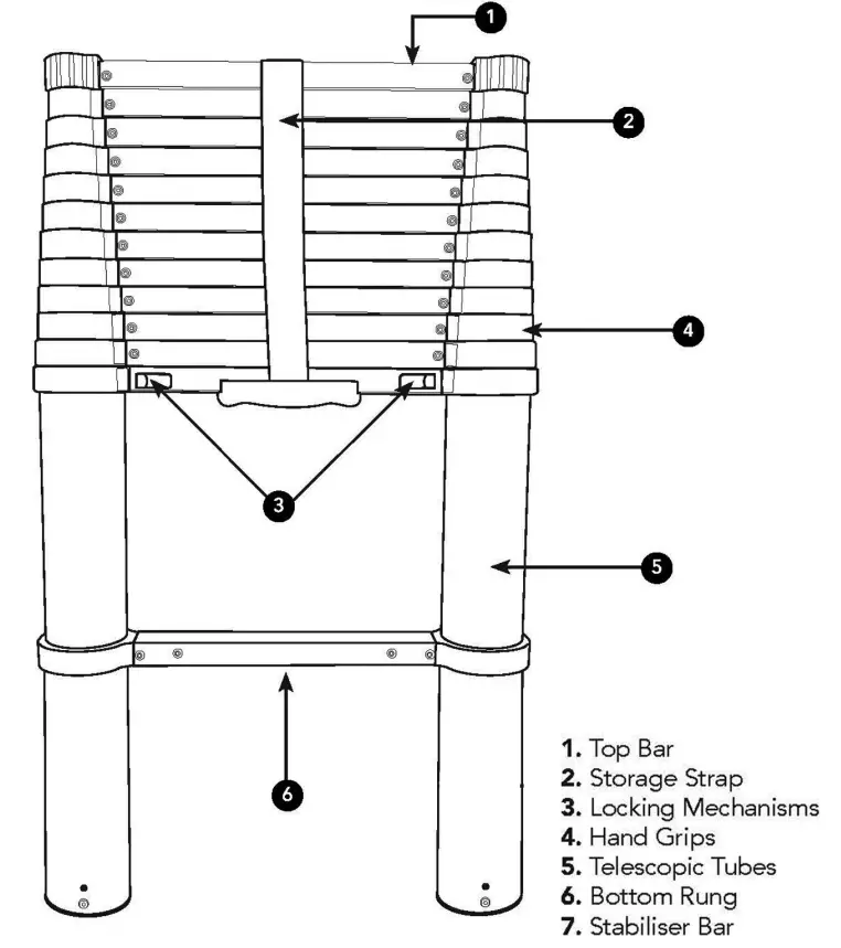 Clarke TL-2C Telescopic Ladder Instruction Manual - Product Overview