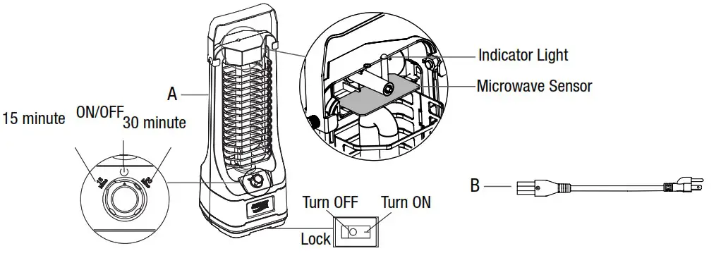 CLEANAIRE 558011000 Portable UV C Disinfecting Worklight - Package Contents and instructions