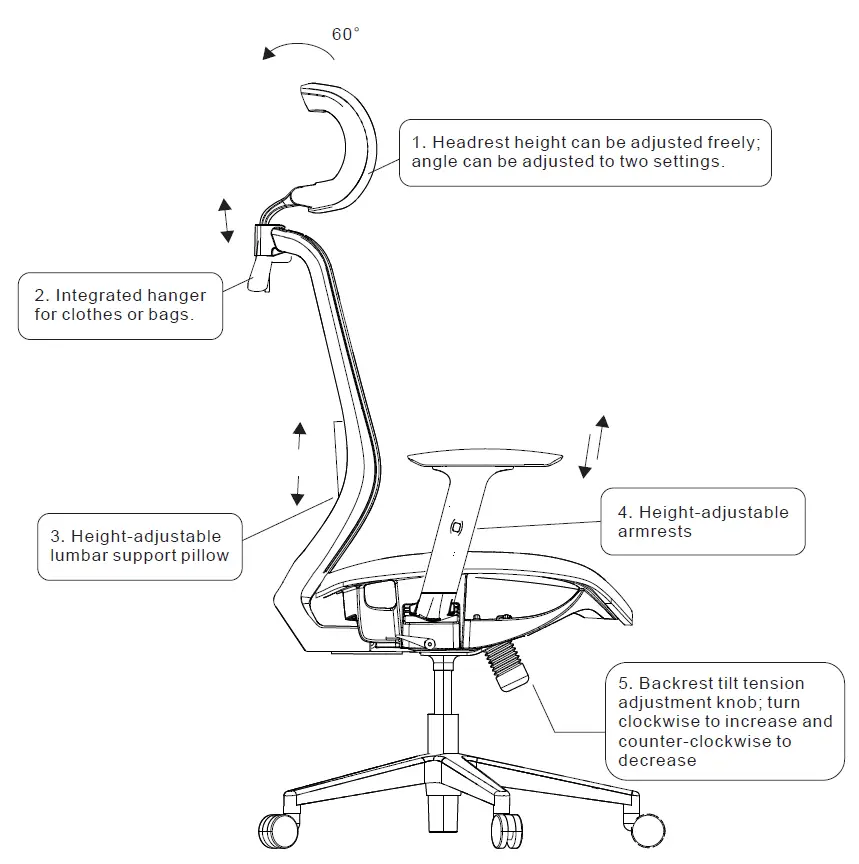 COSTWAY CB10120 UD-T Full Mesh Office Chair 8