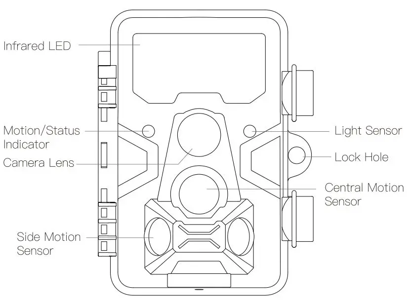 WILDPIX Professional game camera with night watch - FRONT VIEW