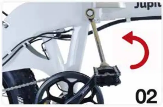 Jupiter Bike DEFIANT Folding Electric Fat Tire Bike - Use a 15mm wrench for