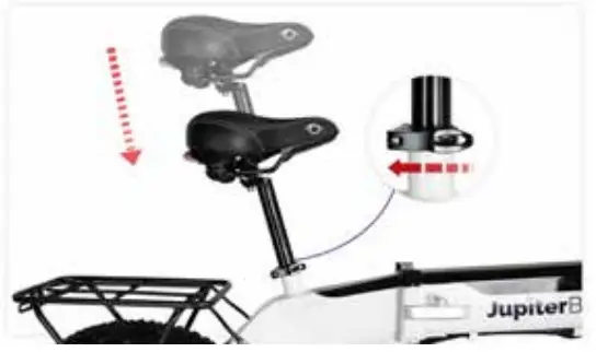 Jupiter Bike DEFIANT Folding Electric Fat Tire Bike - loosen seat