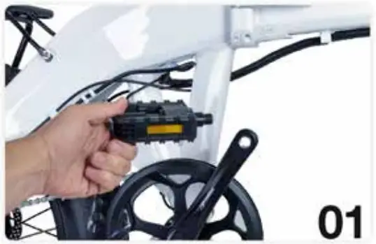 Jupiter Bike DEFIANT Folding Electric Fat Tire Bike - right pedal is reverse