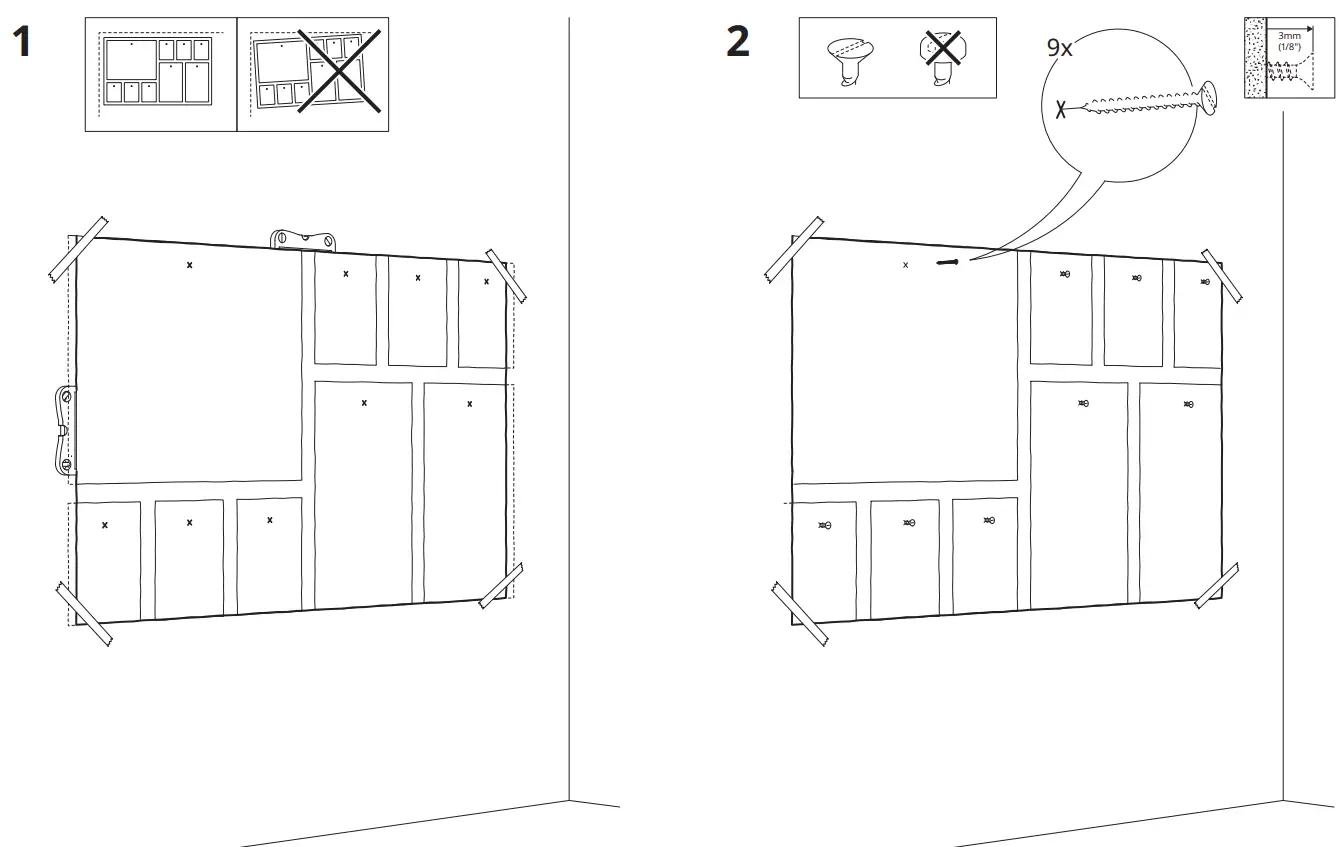 IKEA PJATTERYD Painting In the Nature Set of 9 179x112cm - fig1