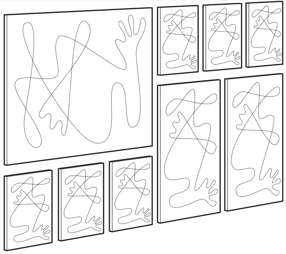 IKEA PJATTERYD Painting In the Nature Set of 9 179x112cm