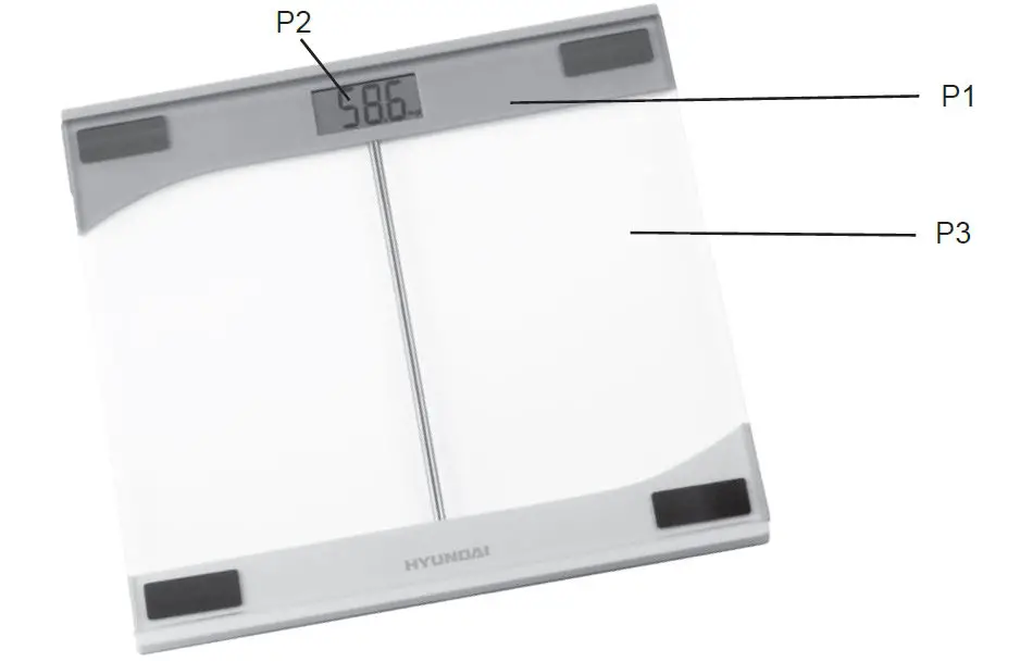 HYUNDAI OVE 962 Electronic Glass Personal Scale1