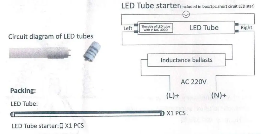 V-TAC LED Plastic Tube Light - intallation