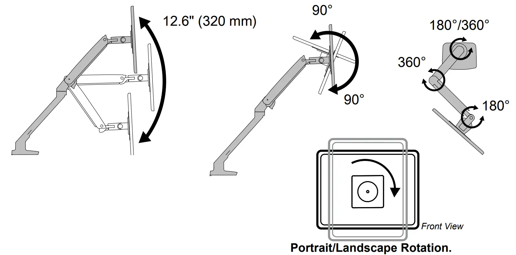 MXV Desk Mount Monitor Arm Features & Specifications